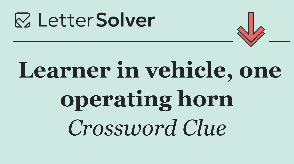 Learner in vehicle, one operating horn
