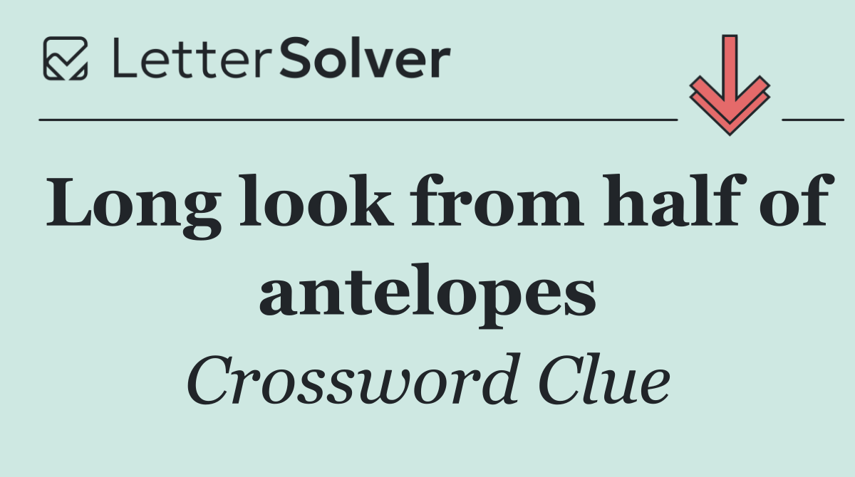 Long look from half of antelopes