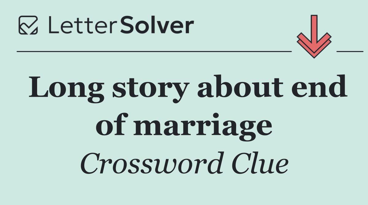 Long story about end of marriage
