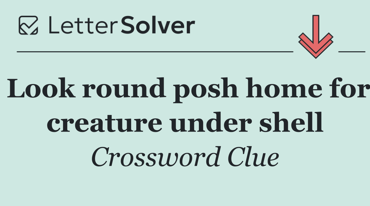 Look round posh home for creature under shell