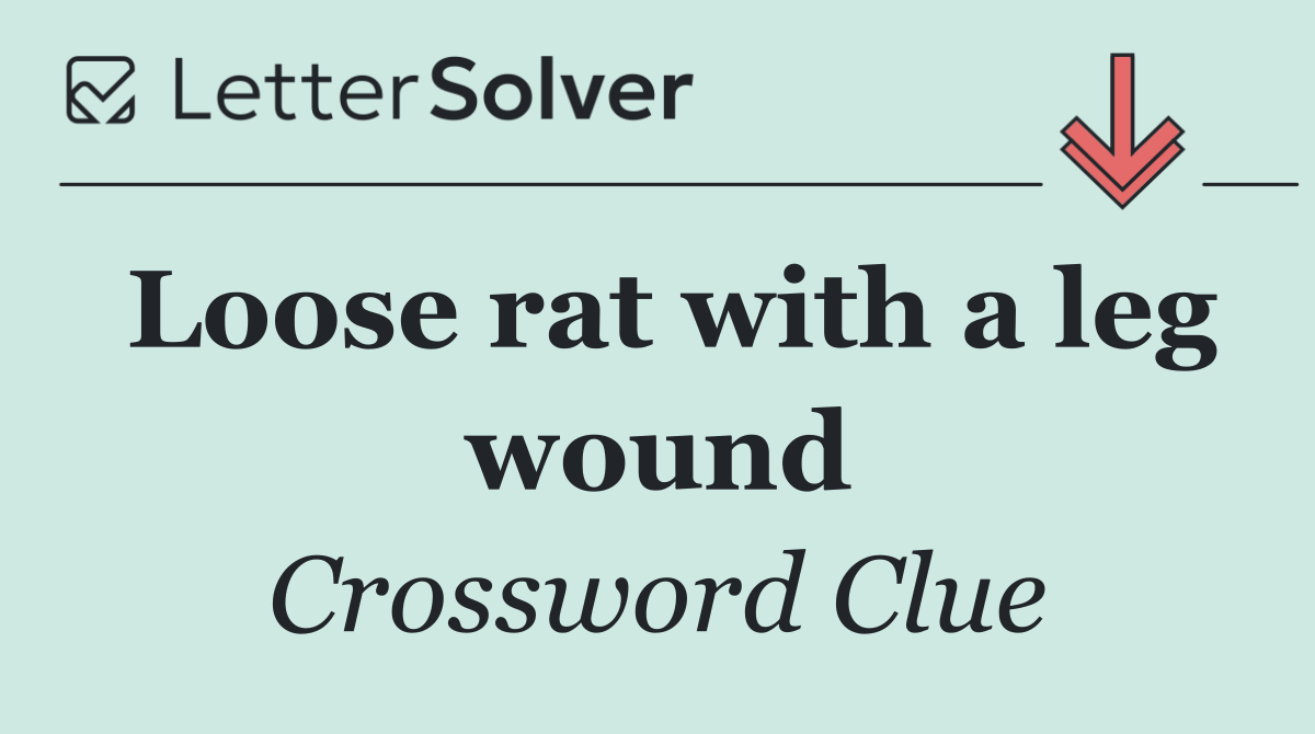 Loose rat with a leg wound