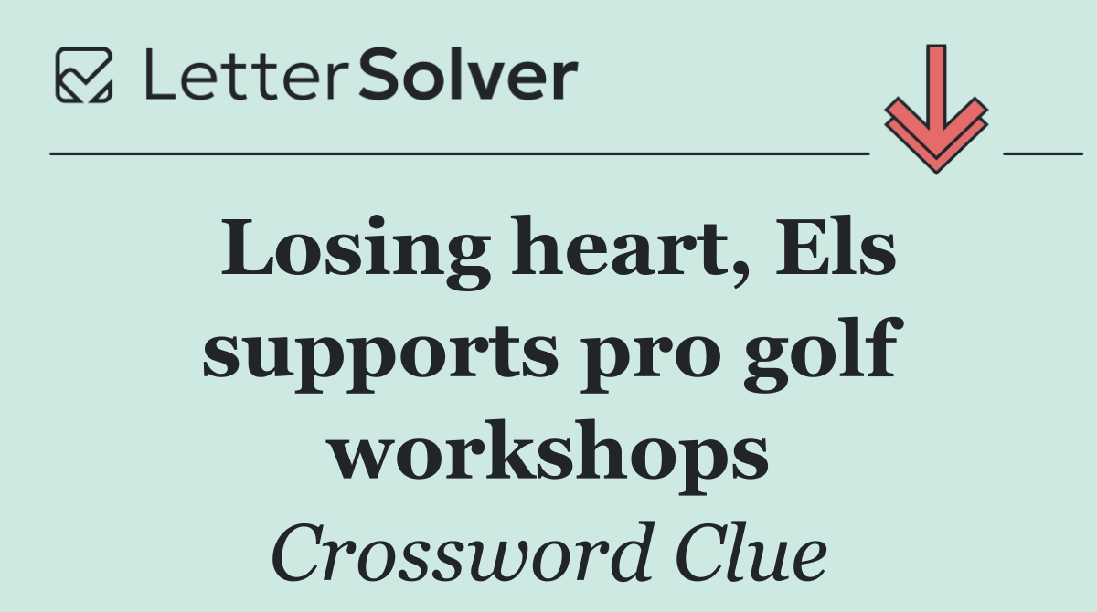 Losing heart, Els supports pro golf workshops
