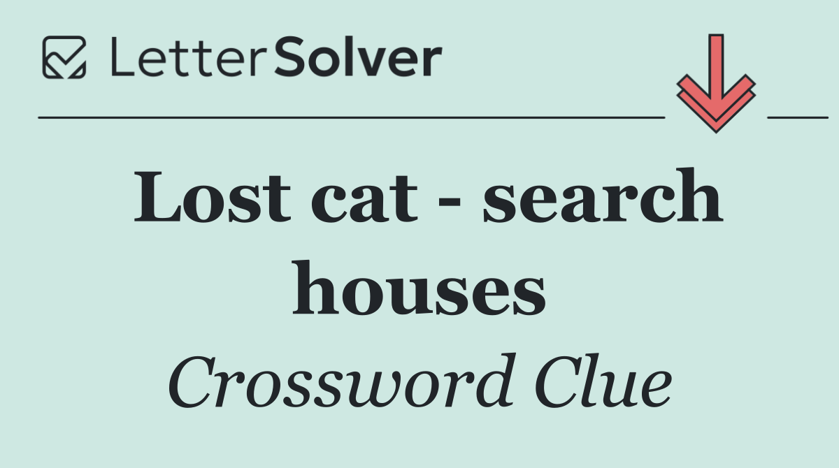 Lost cat   search houses