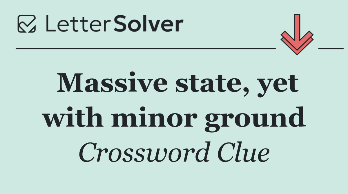 Massive state, yet with minor ground