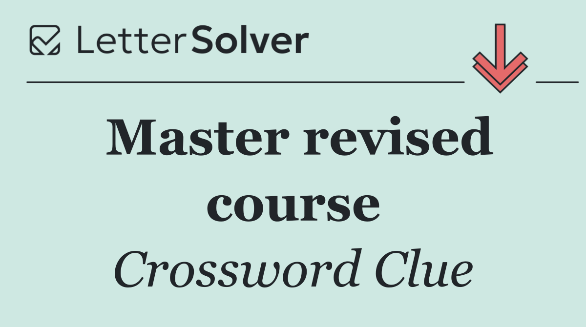 Master revised course