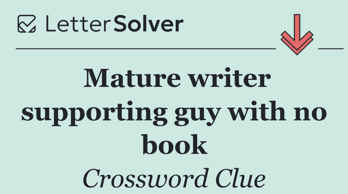 Mature writer supporting guy with no book