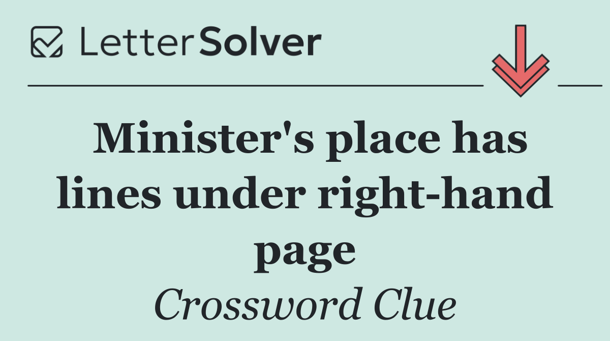 Minister's place has lines under right hand page