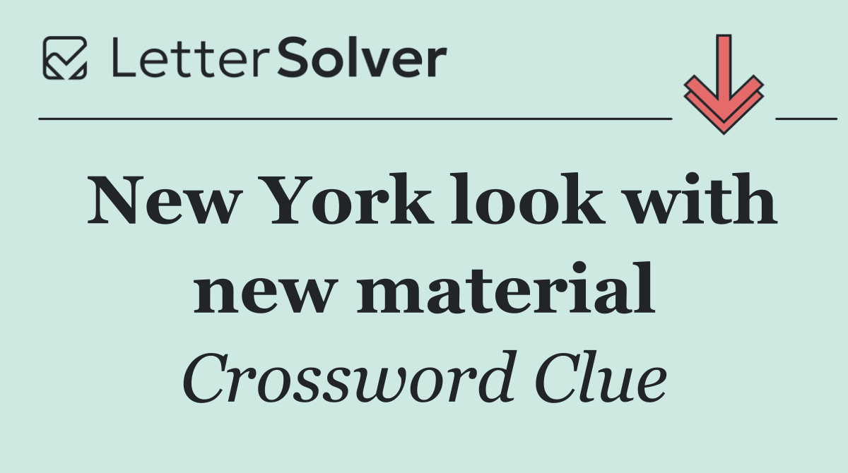 New York look with new material