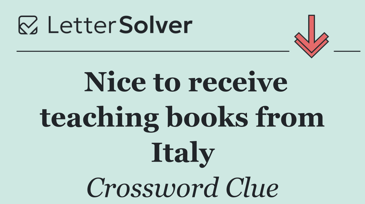 Nice to receive teaching books from Italy