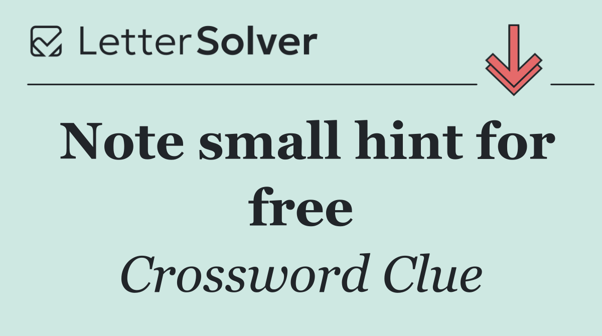 Note small hint for free