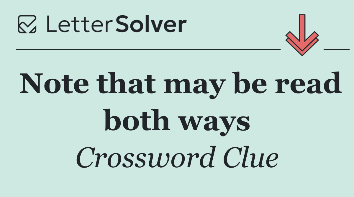 Note that may be read both ways