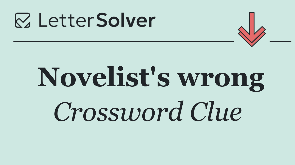 Novelist's wrong