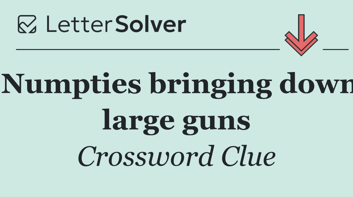 Numpties bringing down large guns