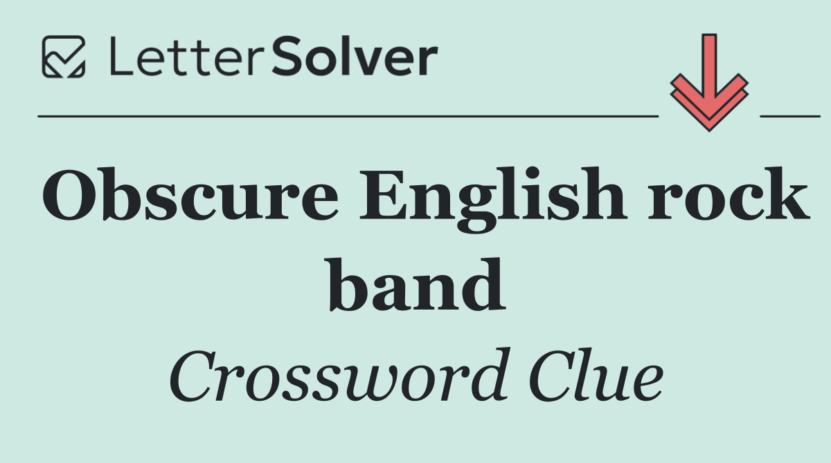 Obscure English rock band