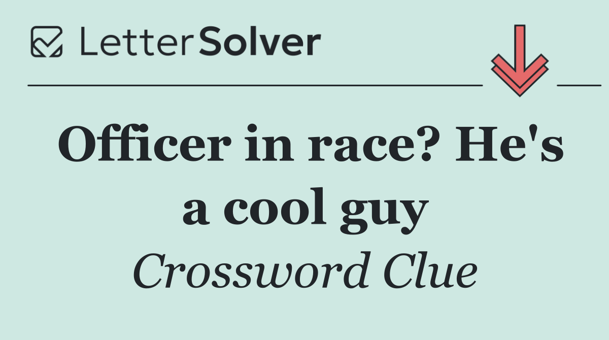 Officer in race? He's a cool guy