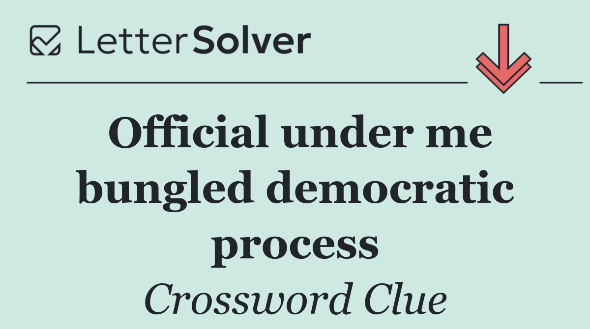 Official under me bungled democratic process