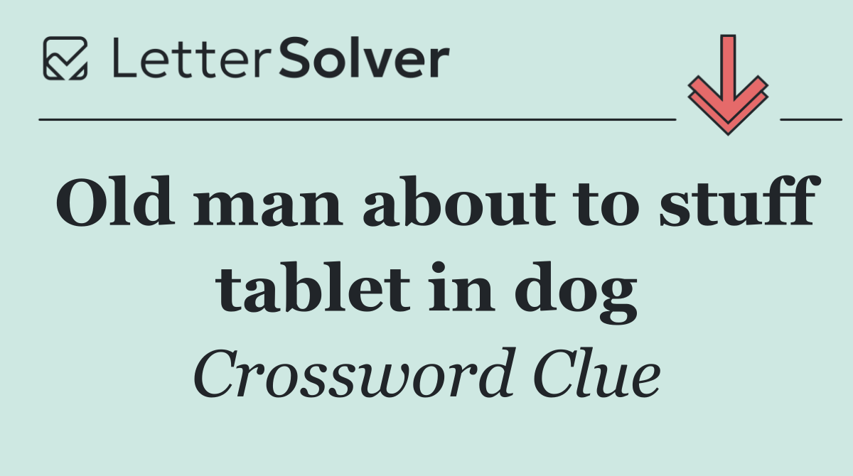 Old man about to stuff tablet in dog