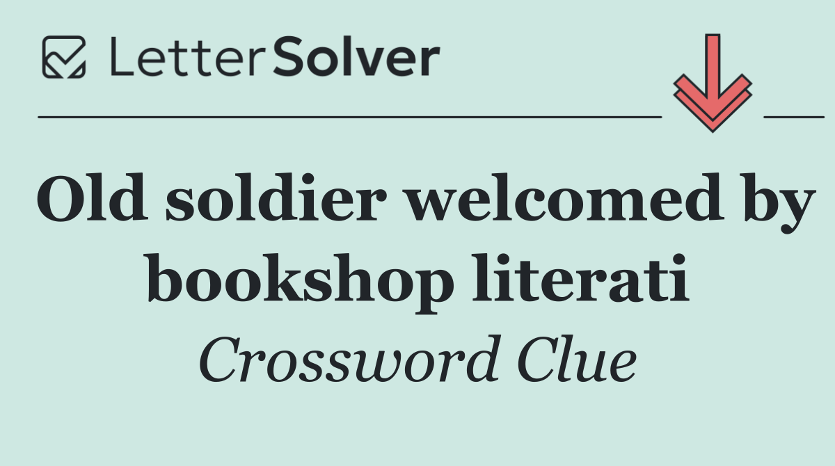 Old soldier welcomed by bookshop literati