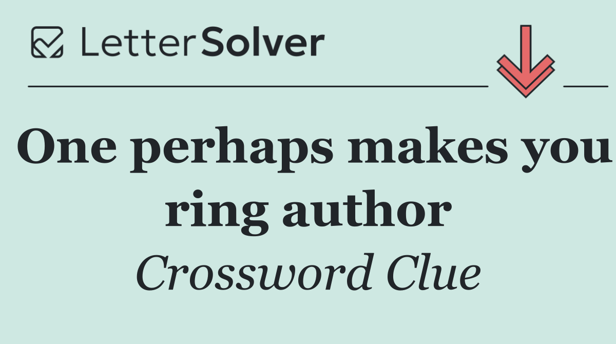 One perhaps makes you ring author