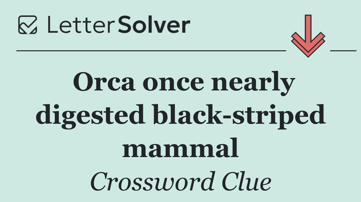 Orca once nearly digested black striped mammal