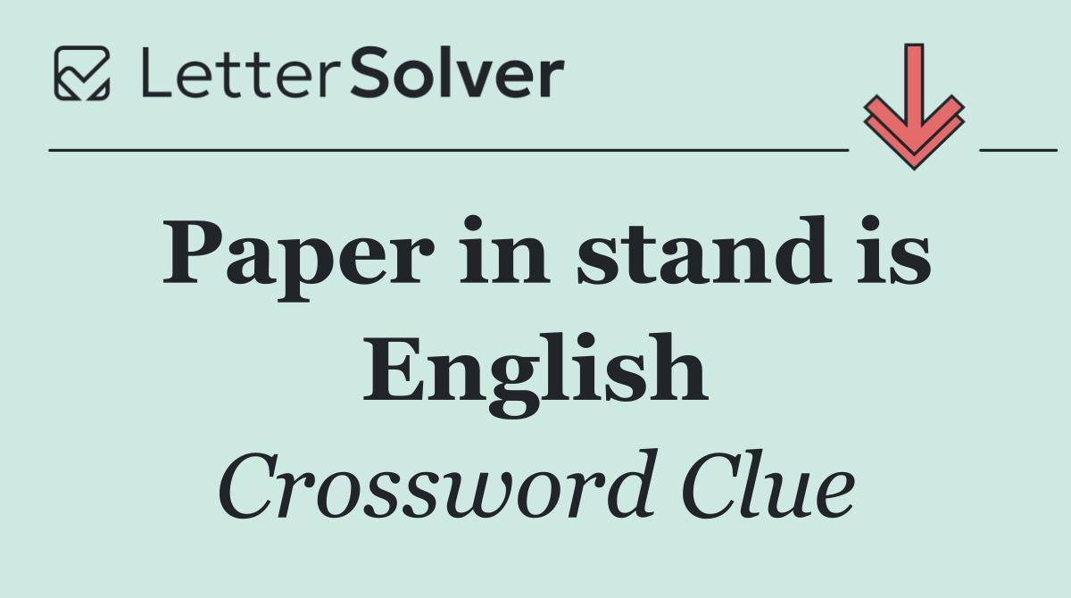 Paper in stand is English