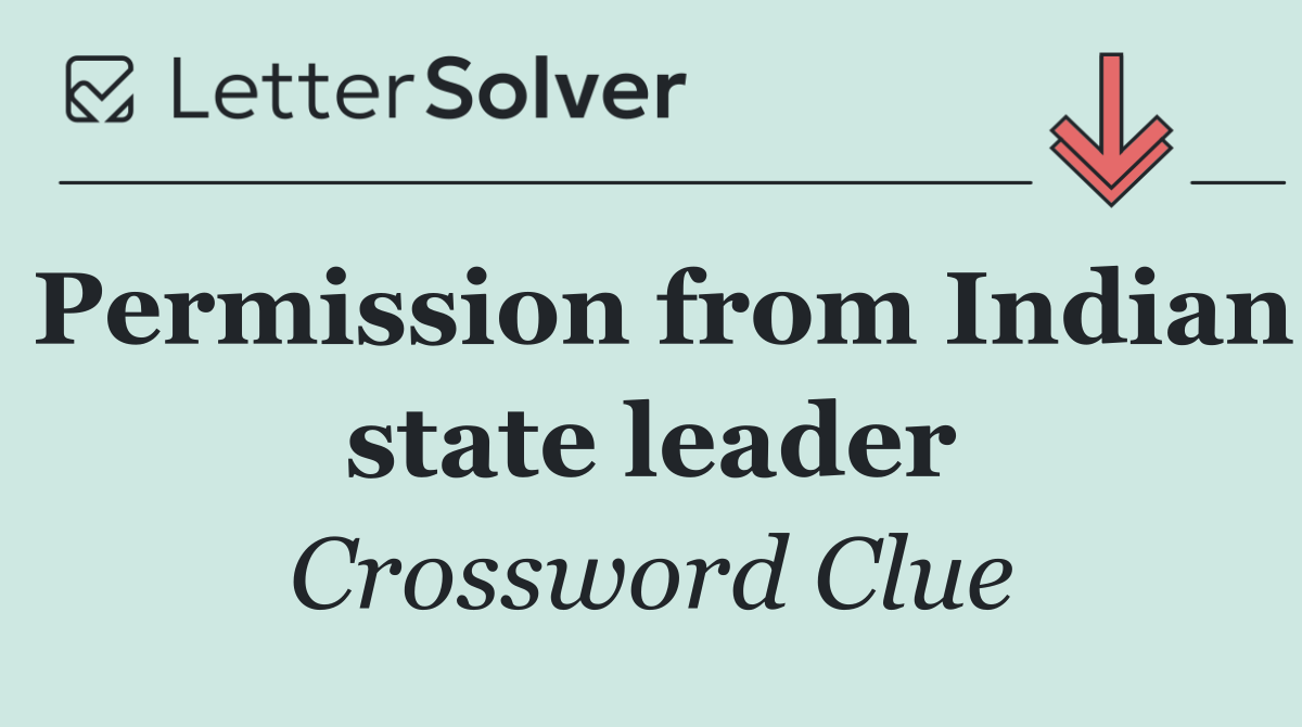 Permission from Indian state leader