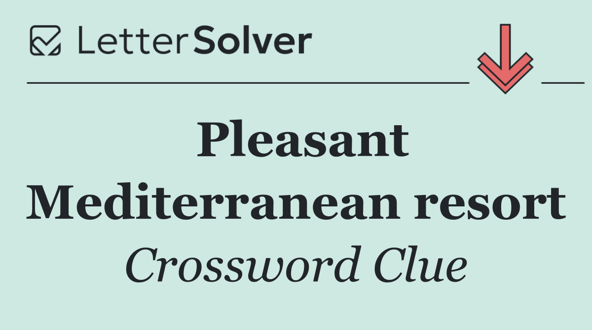 Pleasant Mediterranean resort