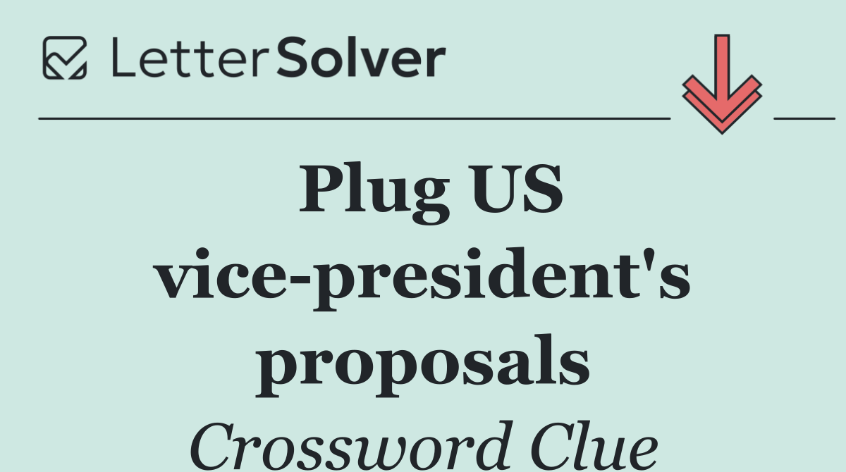 Plug US vice president's proposals