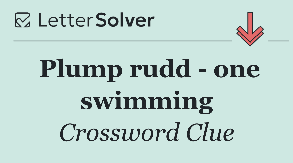 Plump rudd   one swimming