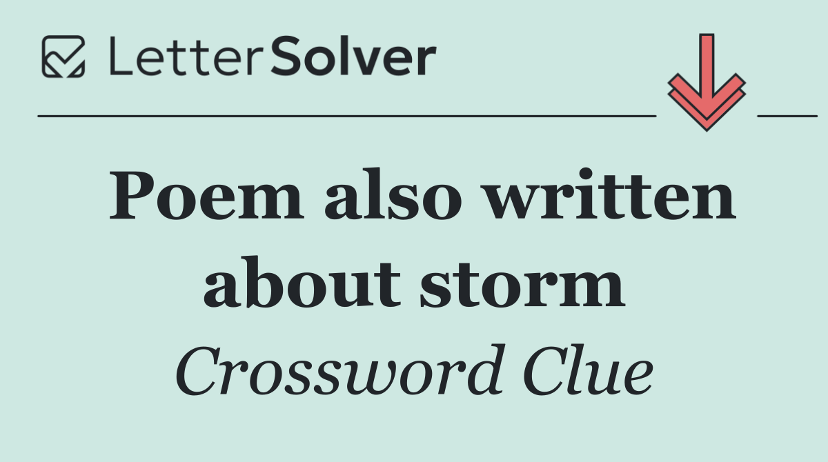 Poem also written about storm