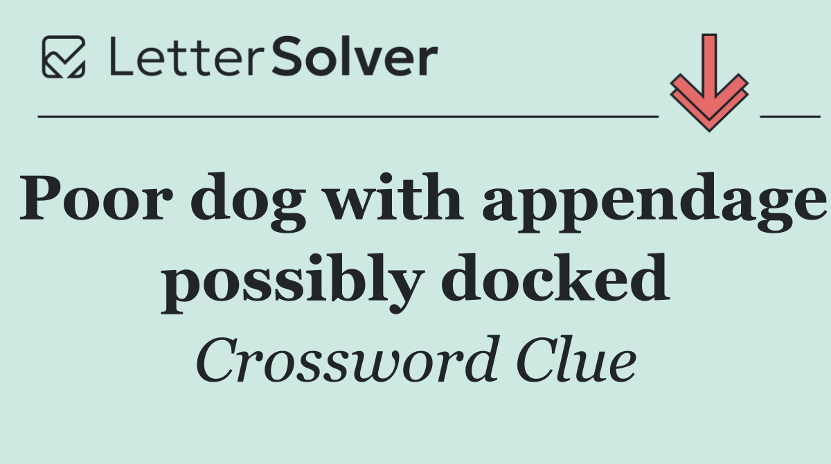 Poor dog with appendage possibly docked
