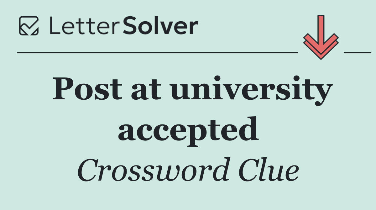 Post at university accepted