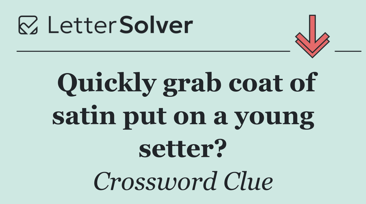 Quickly grab coat of satin put on a young setter?