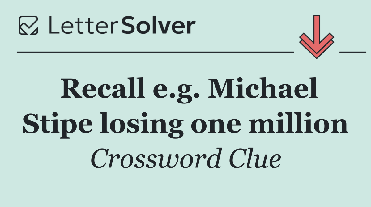 Recall e.g. Michael Stipe losing one million