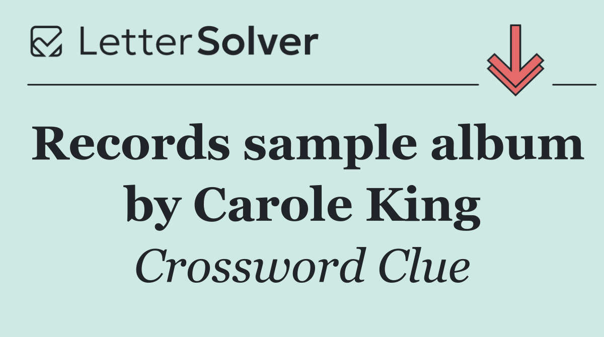 Records sample album by Carole King