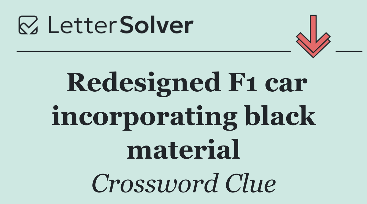 Redesigned F1 car incorporating black material
