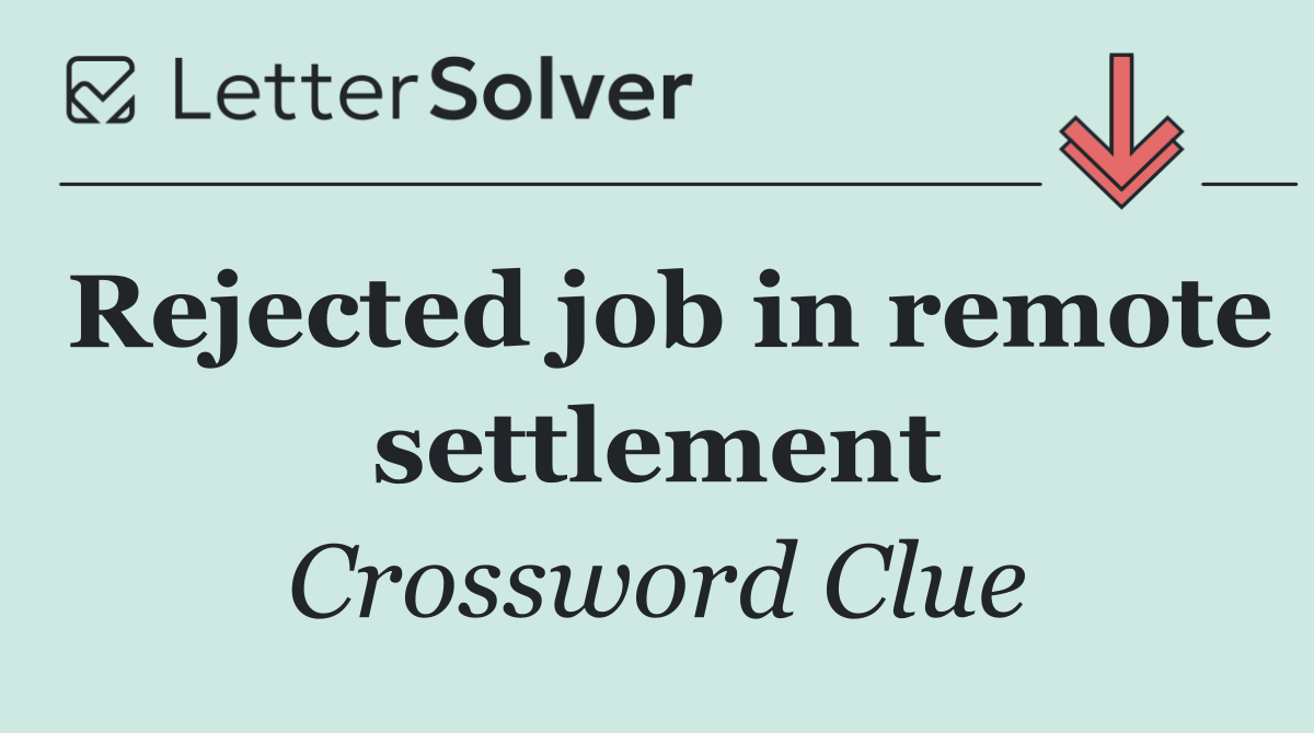 Rejected job in remote settlement