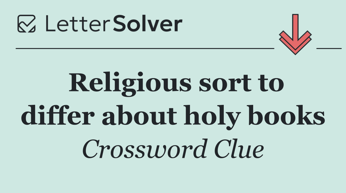 Religious sort to differ about holy books