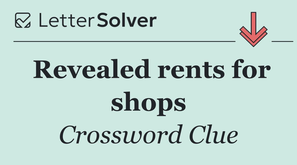 Revealed rents for shops