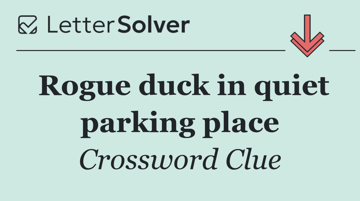 Rogue duck in quiet parking place
