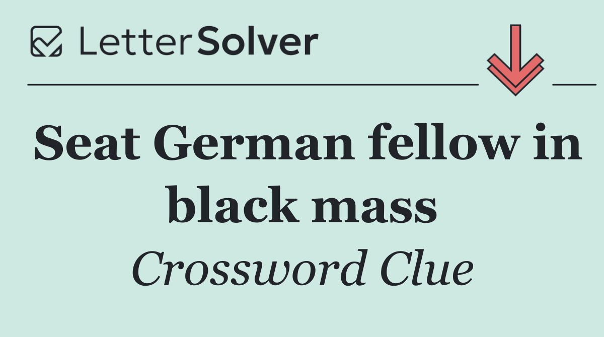 Seat German fellow in black mass
