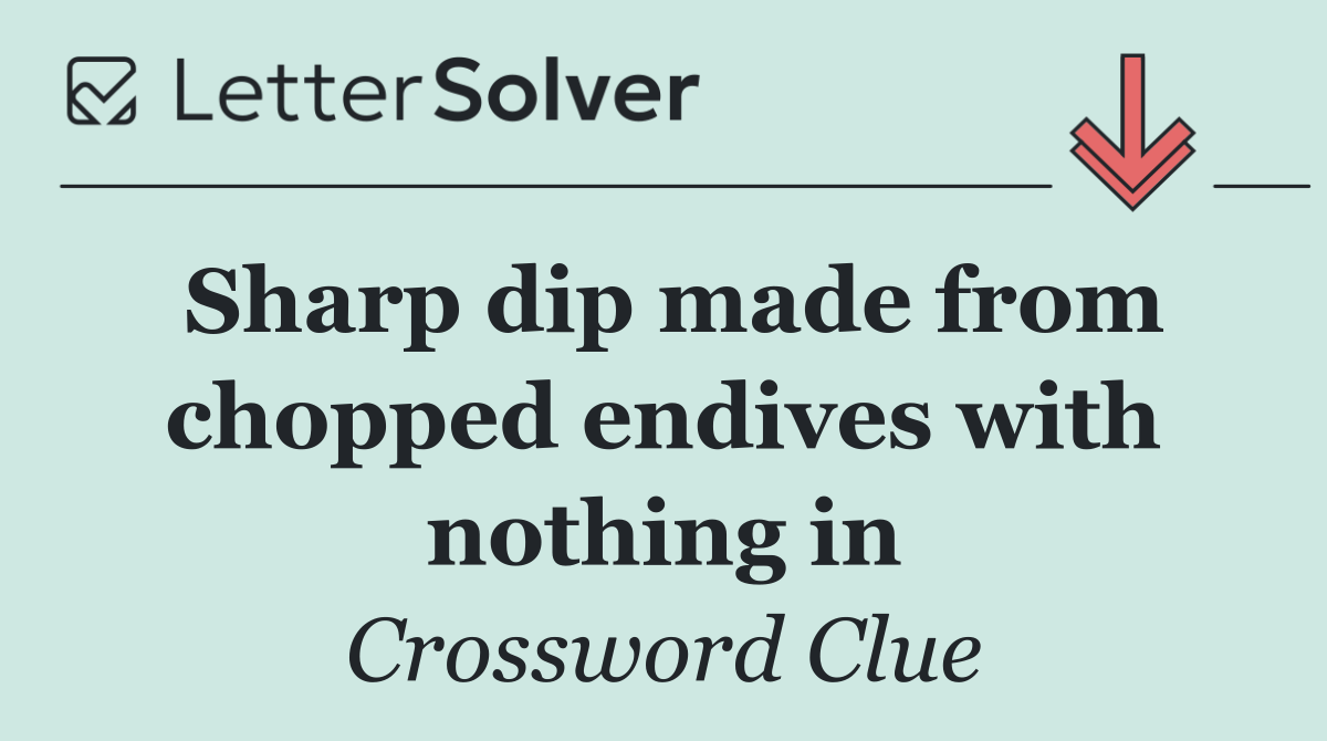 Sharp dip made from chopped endives with nothing in