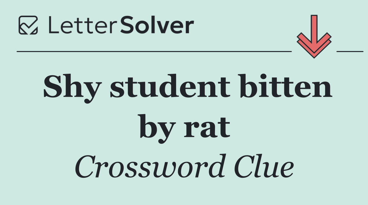 Shy student bitten by rat