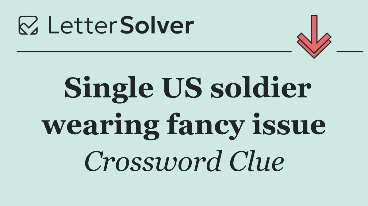 Single US soldier wearing fancy issue