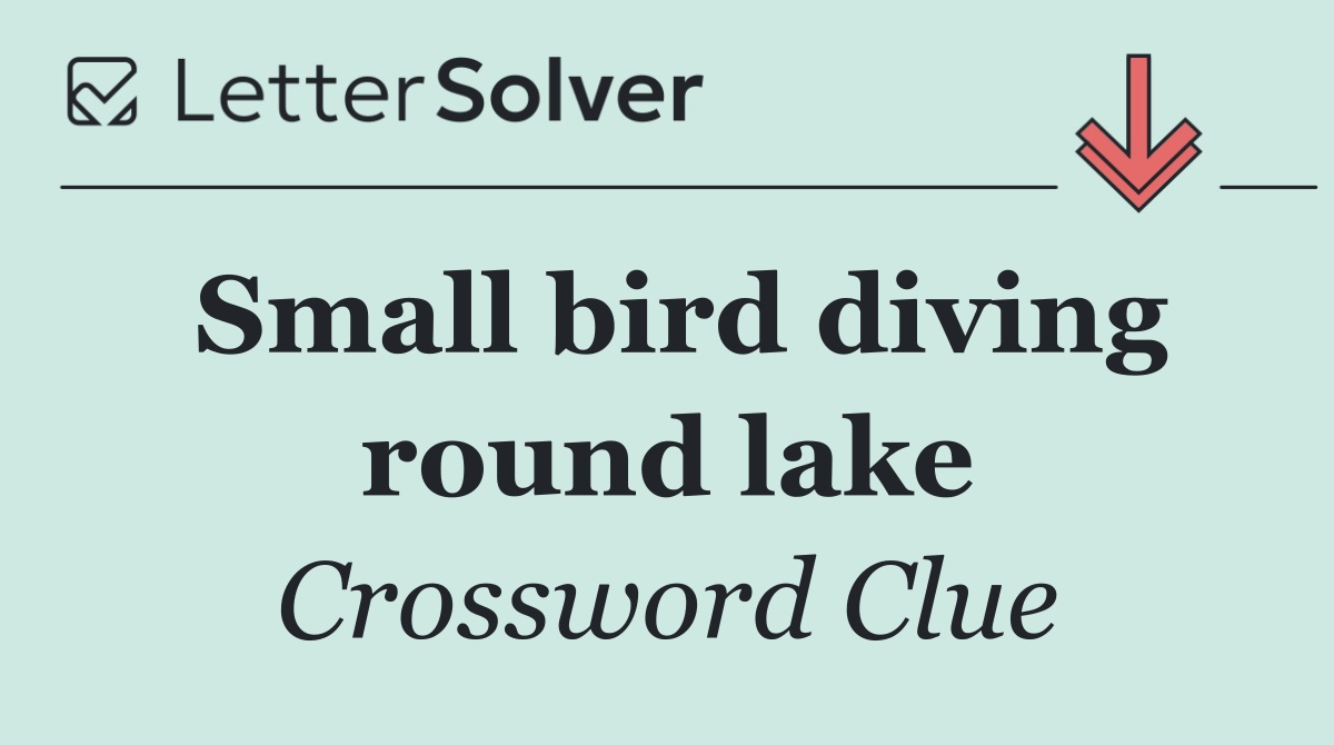 Small bird diving round lake