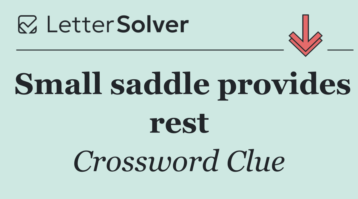 Small saddle provides rest