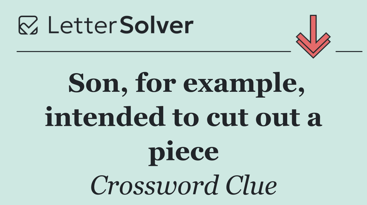 Son, for example, intended to cut out a piece