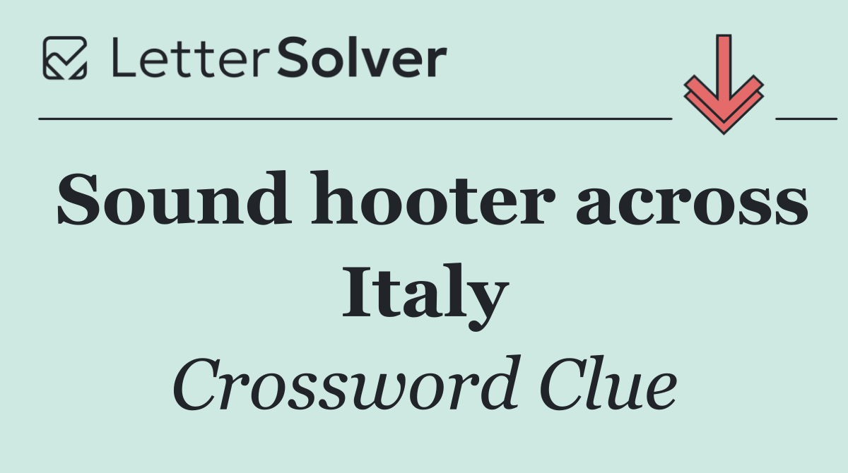 Sound hooter across Italy
