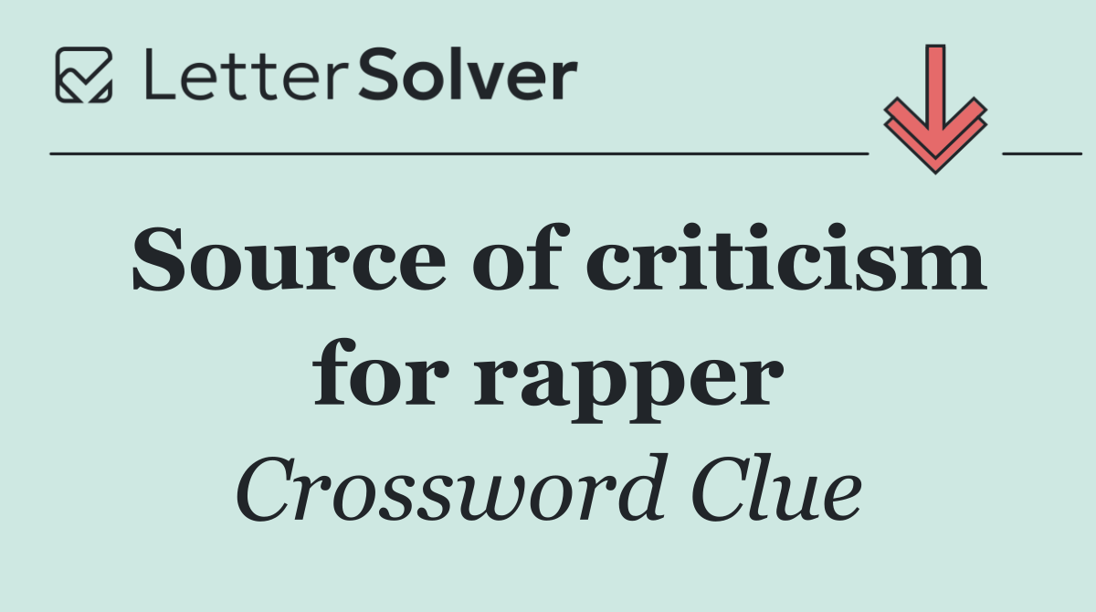 Source of criticism for rapper