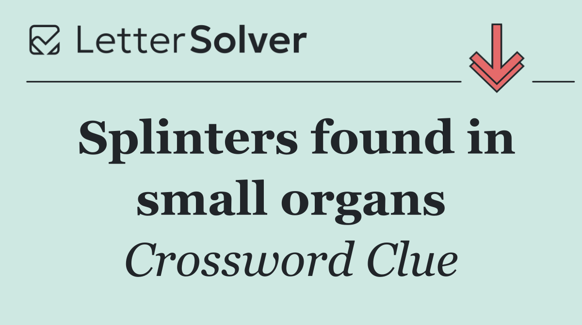 Splinters found in small organs